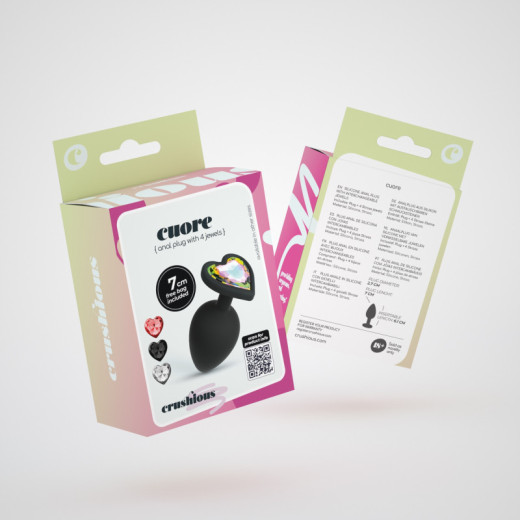 Plug Anal Cuore Pequeño con 4 Joyas Intercambiables Crushious