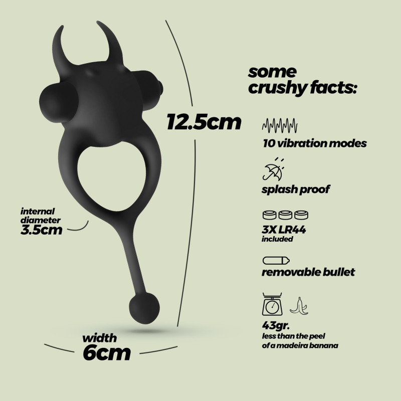 Anillo Vibrador Daemon Negro Crushious