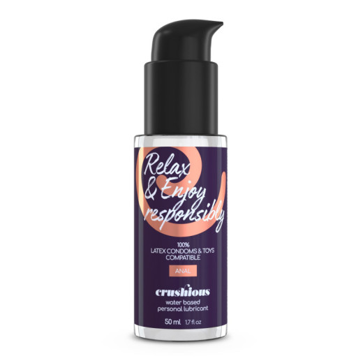 Dildo Doble Deep Diver con Lubricante Anal 50 ml Morado Crushious