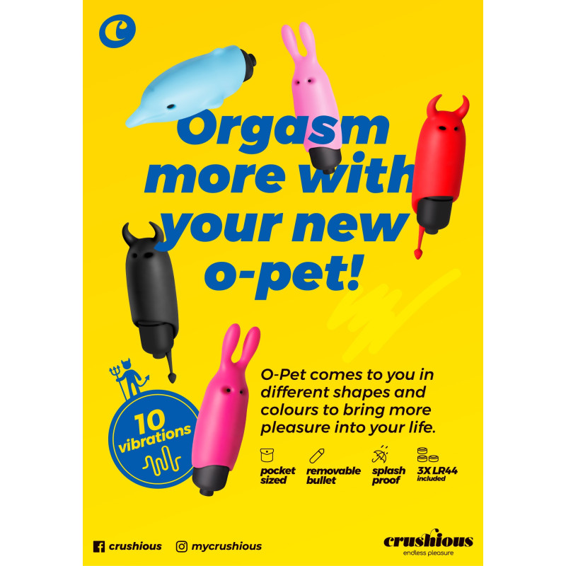 Estimulador Dolphin con Bala Vibradora de 10 Ritmos Azul Crushious