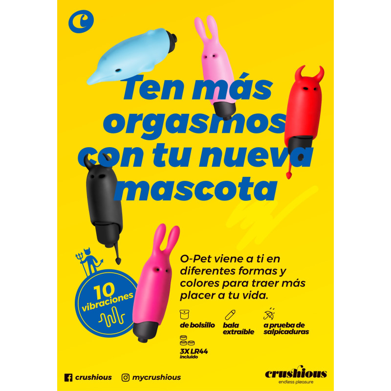 Estimulador Dolphin con Bala Vibradora de 10 Ritmos Azul Crushious