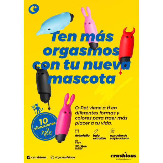 Estimulador Dolphin con Bala Vibradora de 10 Ritmos Azul Crushious