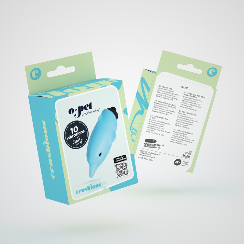 Estimulador Dolphin con Bala Vibradora de 10 Ritmos Azul Crushious