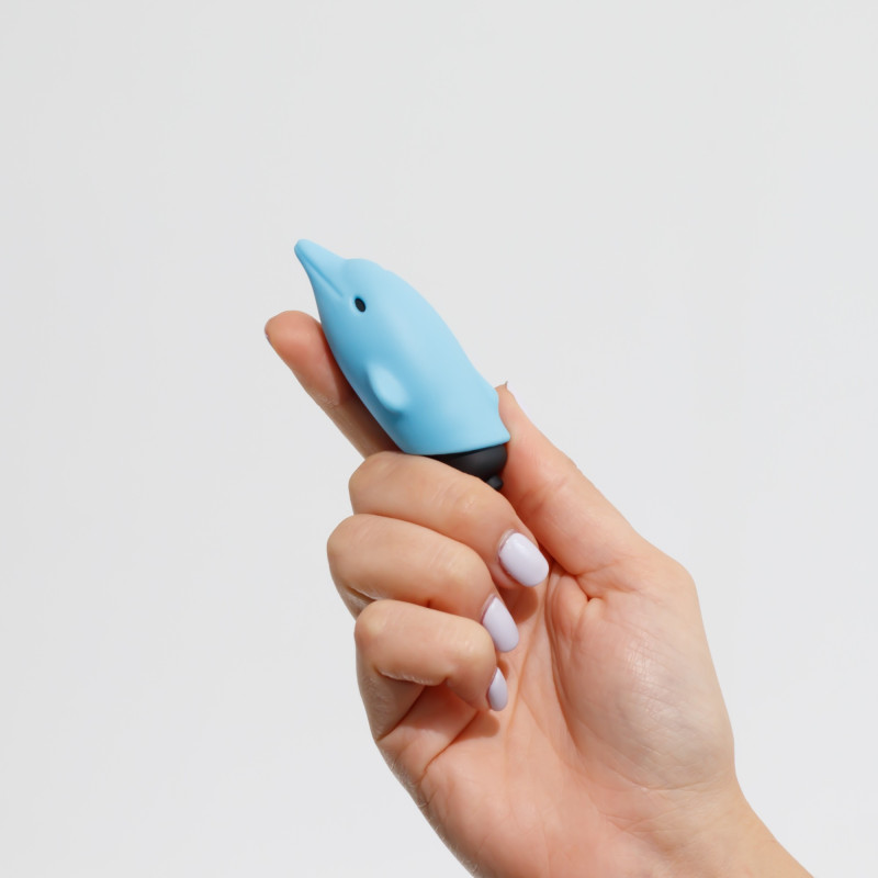Estimulador Dolphin con Bala Vibradora de 10 Ritmos Azul Crushious