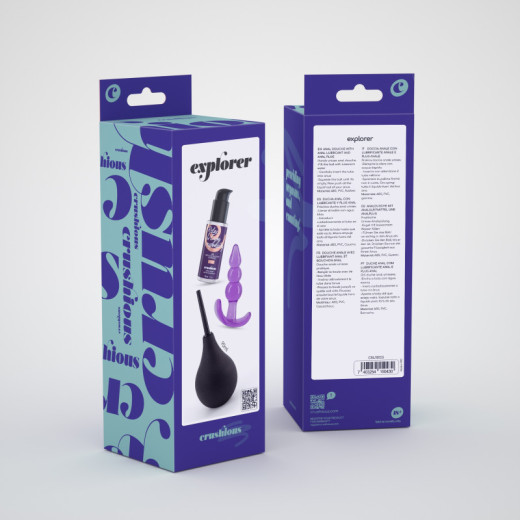 Ducha Anal Explorer 90 ml con Lubricante Anal 50 ml y Plug Anal The Plunger Crushious