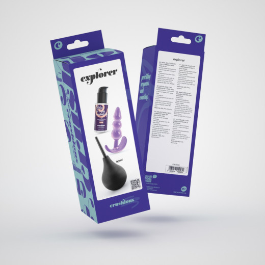 Ducha Anal Explorer 90 ml con Lubricante Anal 50 ml y Plug Anal The Plunger Crushious