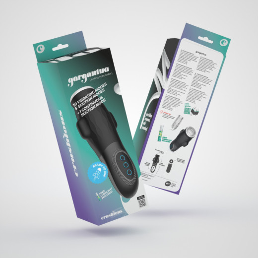 Masturbador Gargantua con Manga Removible, Succión y Lubricante Gratis Crushious
