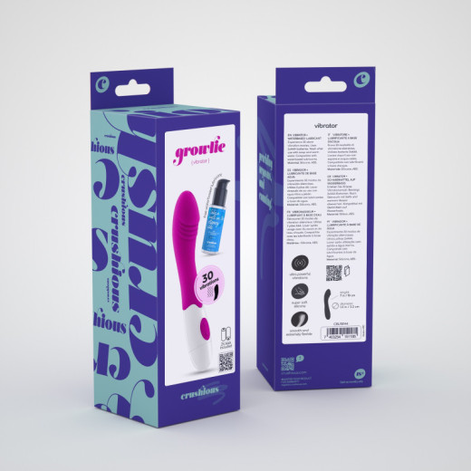 Vibrador Growlie con Lubricante Base Agua Incluido Crushious