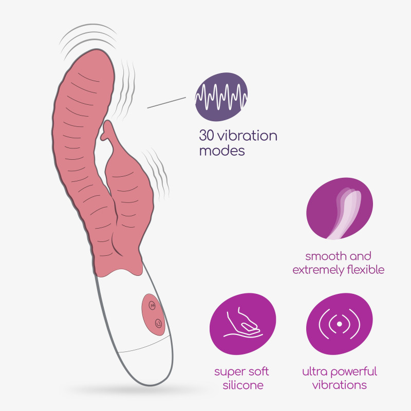 Vibrador Conejito Gummie Rosa con Lubricante Base Agua Incluido Crushious