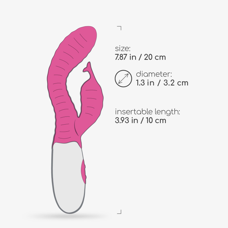 Vibrador Conejito Gummie Rosa con Lubricante Base Agua Incluido Crushious
