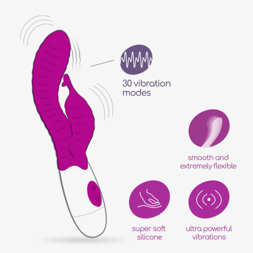 Vibrador Conejito Gummie Morado con Lubricante Base Agua Incluido Crushious