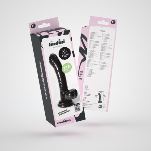 Dildo Anal de Gelatina Hudini Negro Crushious