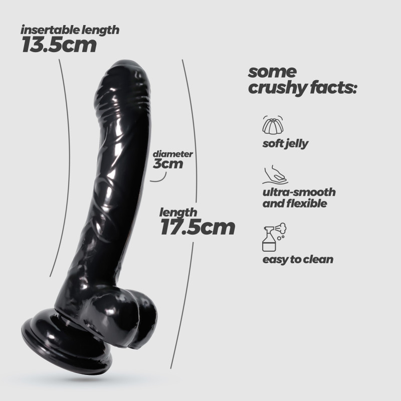 Dildo Anal de Gelatina Hudini Negro Crushious