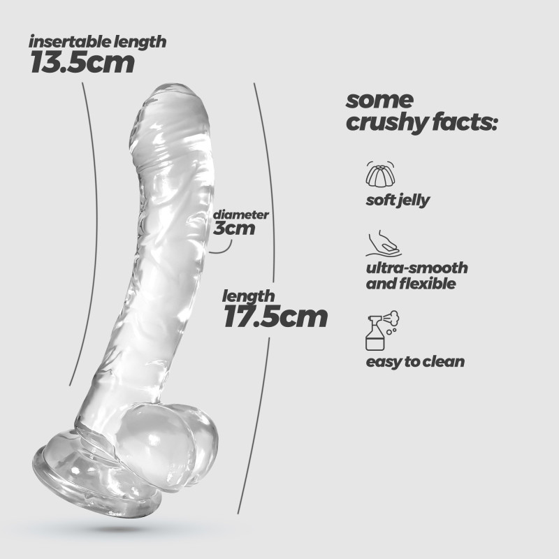 Dildo Anal de Gelatina Hudini Transparente Crushious