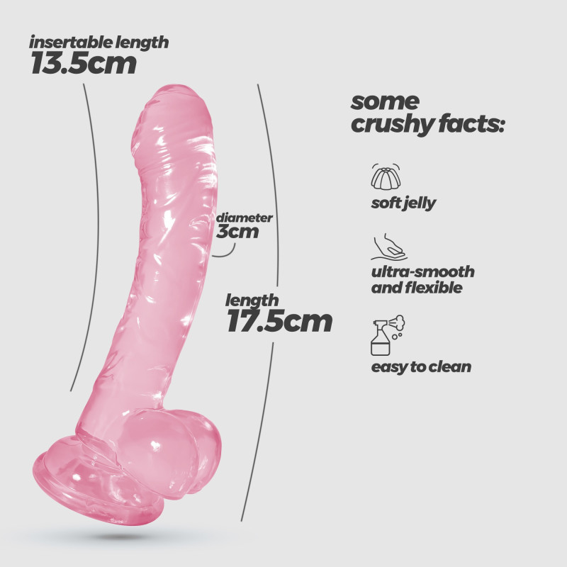 Dildo Anal de Gelatina Hudini Rosa Crushious