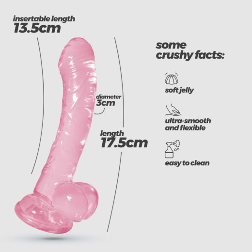 Dildo Anal de Gelatina Hudini Rosa Crushious