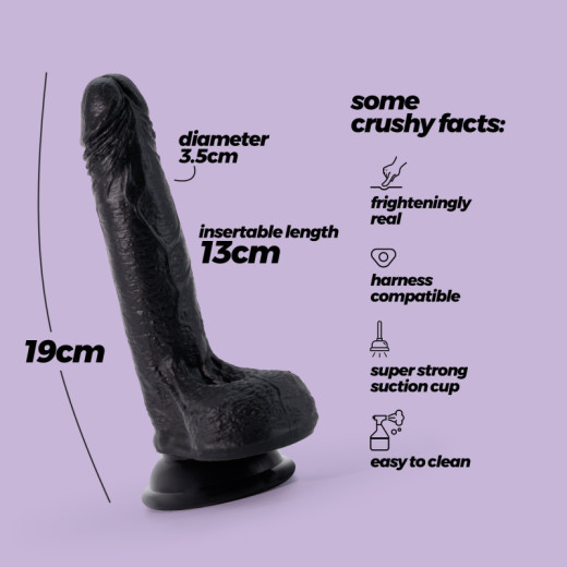 Dildo de Silicona Líquida Inviktus 7 Negro Crushious