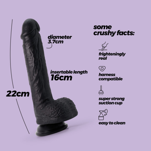 Dildo de Silicona Líquida Inviktus 8 Negro Crushious