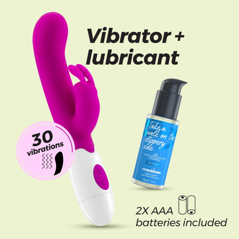 Vibrador Conejito Jigglie con Lubricante Base Agua Incluido Crushious