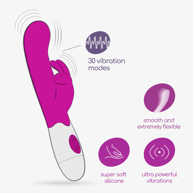 Vibrador Conejito Jigglie con Lubricante Base Agua Incluido Crushious
