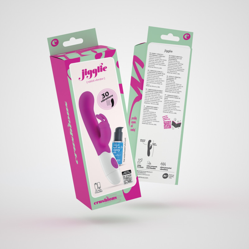 Vibrador Conejito Jigglie con Lubricante Base Agua Incluido Crushious