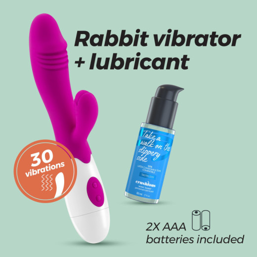 Vibrador Conejito Lollipop con Lubricante Base Agua Incluido Crushious