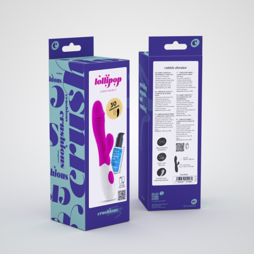 Vibrador Conejito Lollipop con Lubricante Base Agua Incluido Crushious