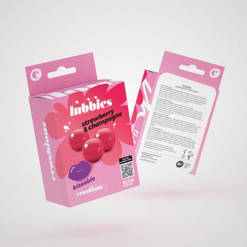 Bolas de Aceite Comestible Sabor Fresa & Champán Lubbies Crushious