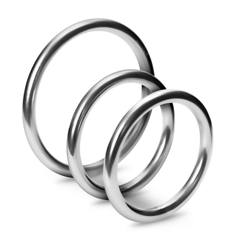Set de 3 Anillos Metálicos para el Pene Metaleros Crushious