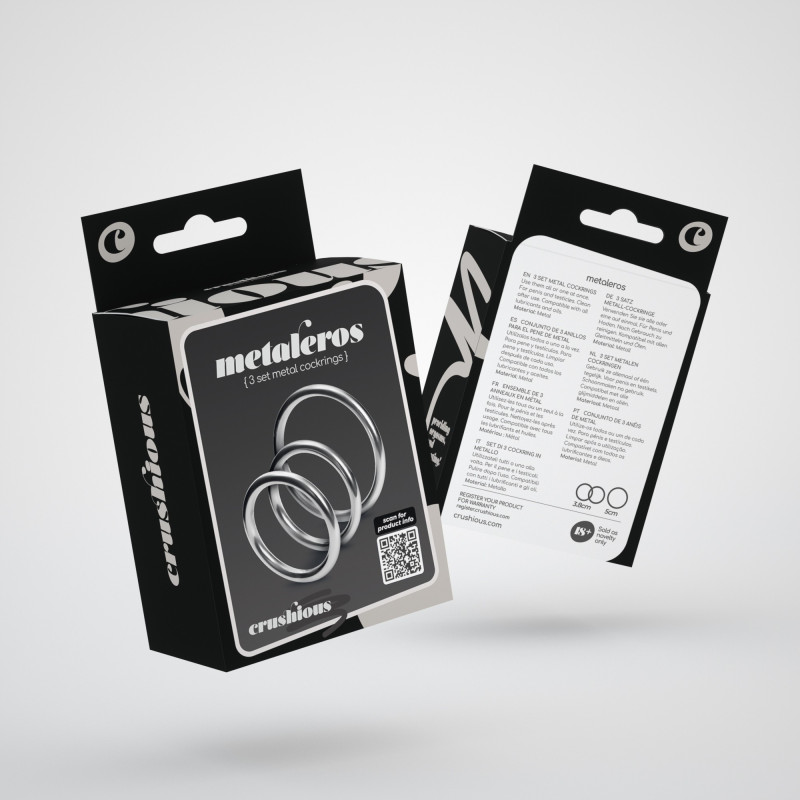 Set de 3 Anillos Metálicos para el Pene Metaleros Crushious