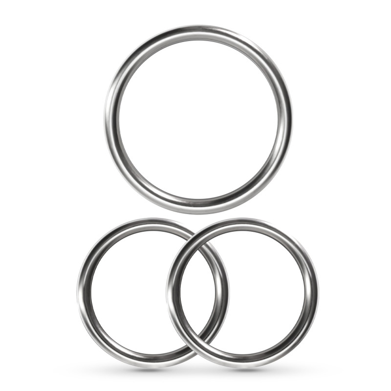 Set de 3 Anillos Metálicos para el Pene Metaleros Crushious