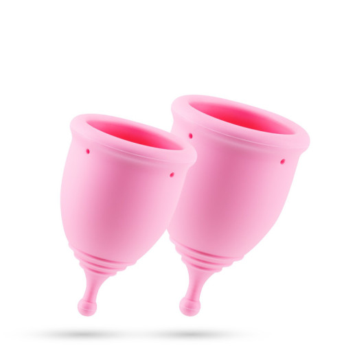 Copas Menstruales Minerva S + L con Bolsa y Limpiador de Juguetes 150 ml Crushious
