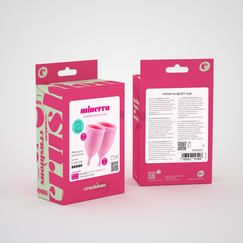 Copas Menstruales Minerva S + L con Bolsa Crushious