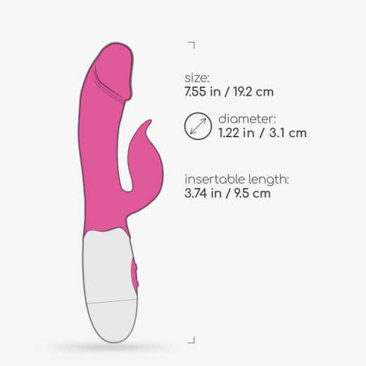 Vibrador Conejito Mochi Rosa con Lubricante Base Agua Incluido Crushious