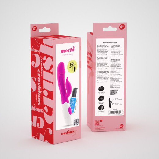 Vibrador Conejito Mochi Morado con Lubricante Base Agua Incluido Crushious