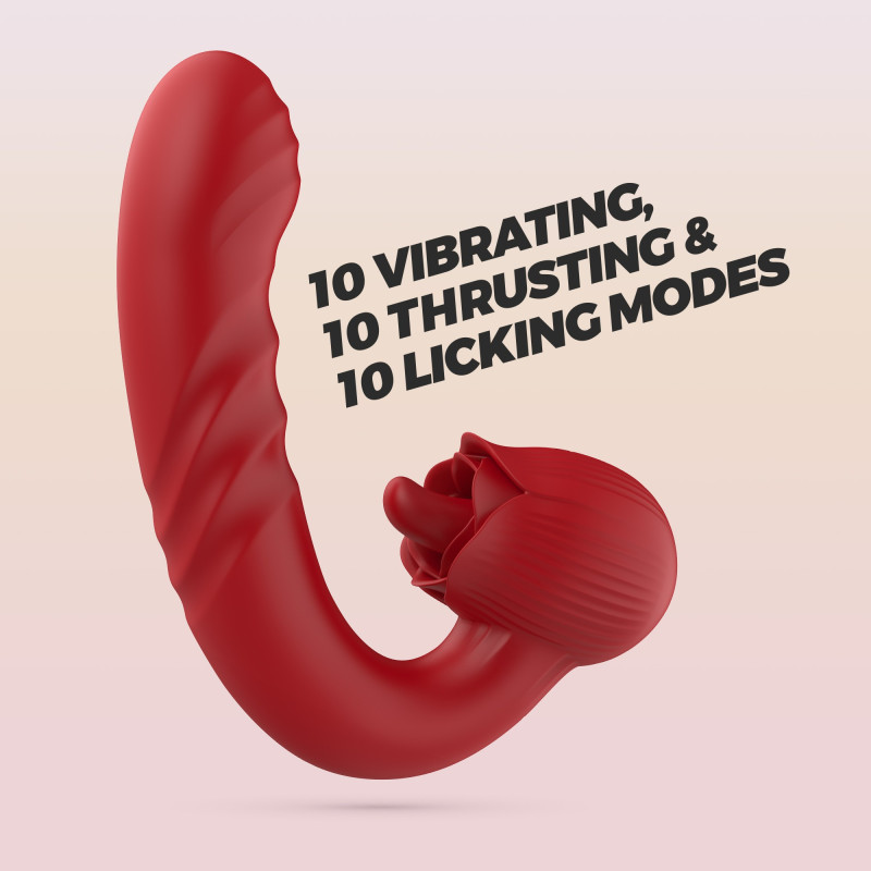 Vibrador Osiria Rose con Movimiento de Empuje Crushious
