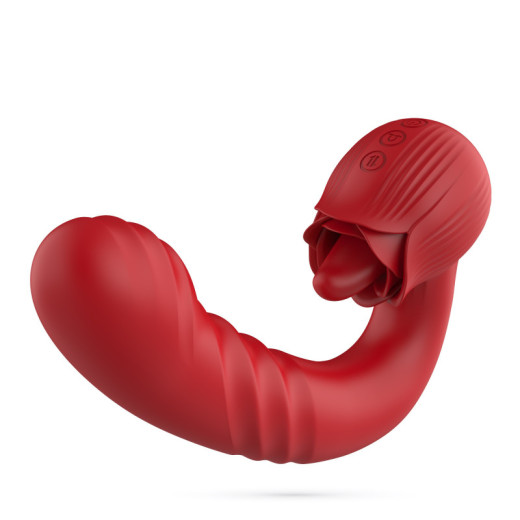 Vibrador Osiria Rose con Movimiento de Empuje Crushious