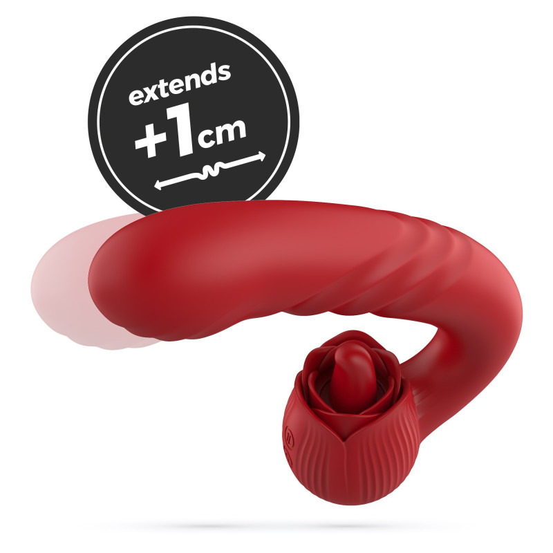 Vibrador Osiria Rose con Movimiento de Empuje Crushious
