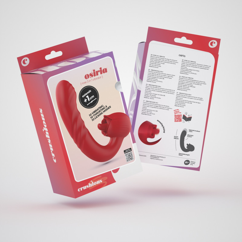 Vibrador Osiria Rose con Movimiento de Empuje Crushious