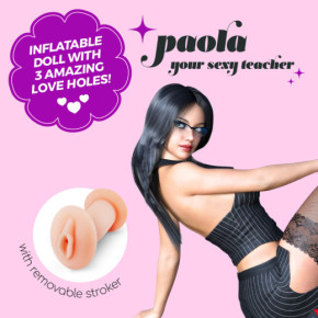 Muñeca Hinchable Paola la Profesora con Masturbador Crushious