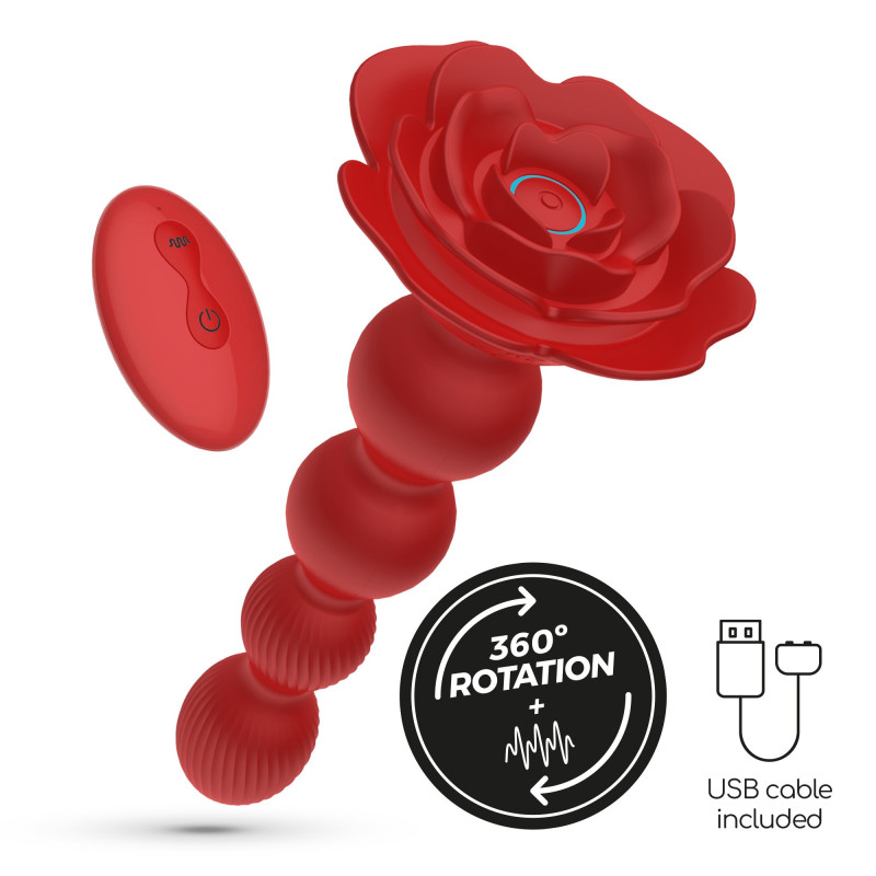Plug Anal Giratorio Rosaline con Control Remoto Crushious