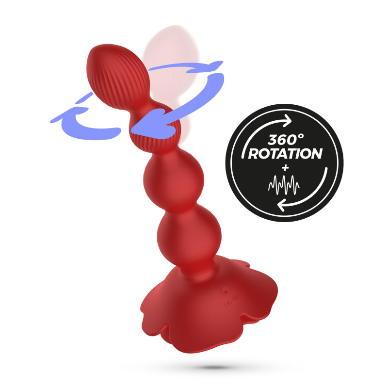 Plug Anal Giratorio Rosaline con Control Remoto Crushious