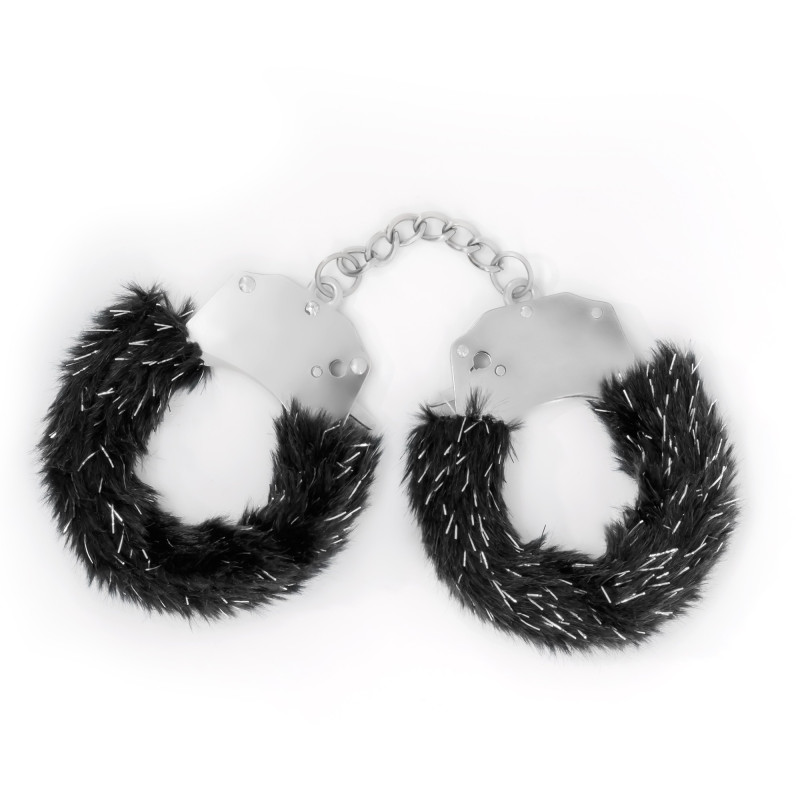 Esposas Metálicas Spangle con Peluche Negro Crushious