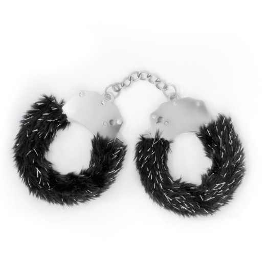 Esposas Metálicas Spangle con Peluche Negro Crushious