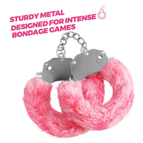Esposas Metálicas Spangle con Peluche Rosa Crushious