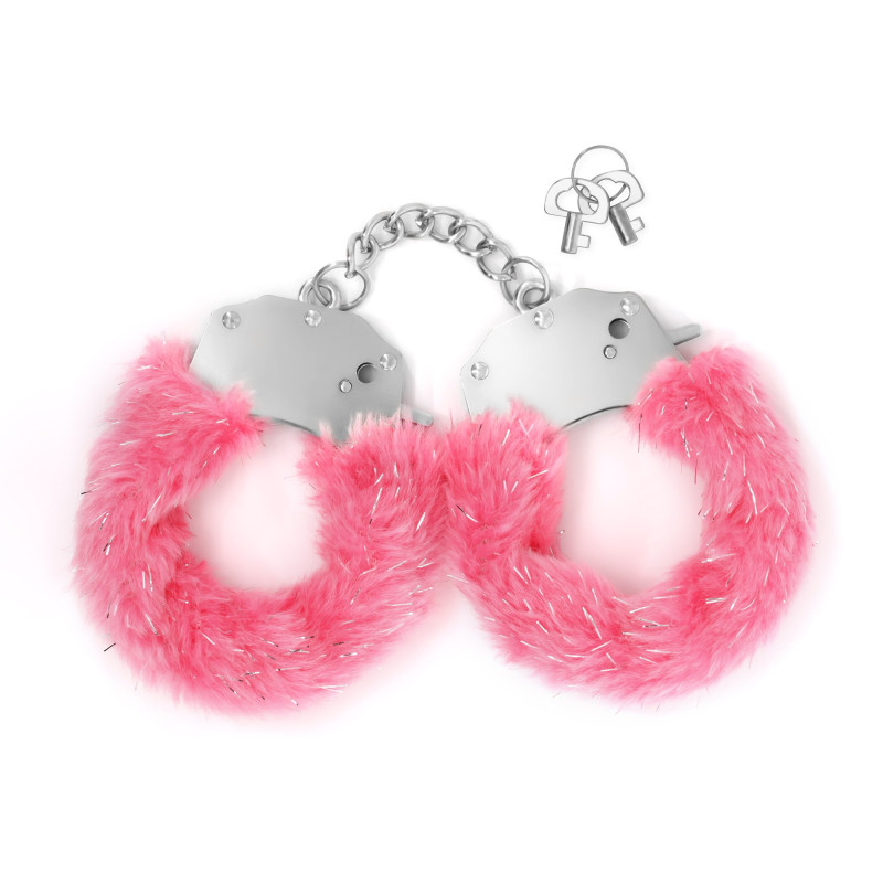 Esposas Metálicas Spangle con Peluche Rosa Crushious