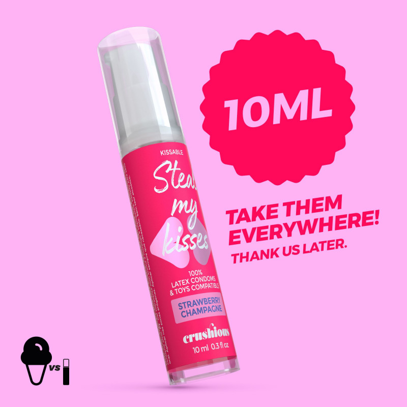 Gel Lubricante Sabor Fresa y Champán Steal My Kisses 10 ml Crushious