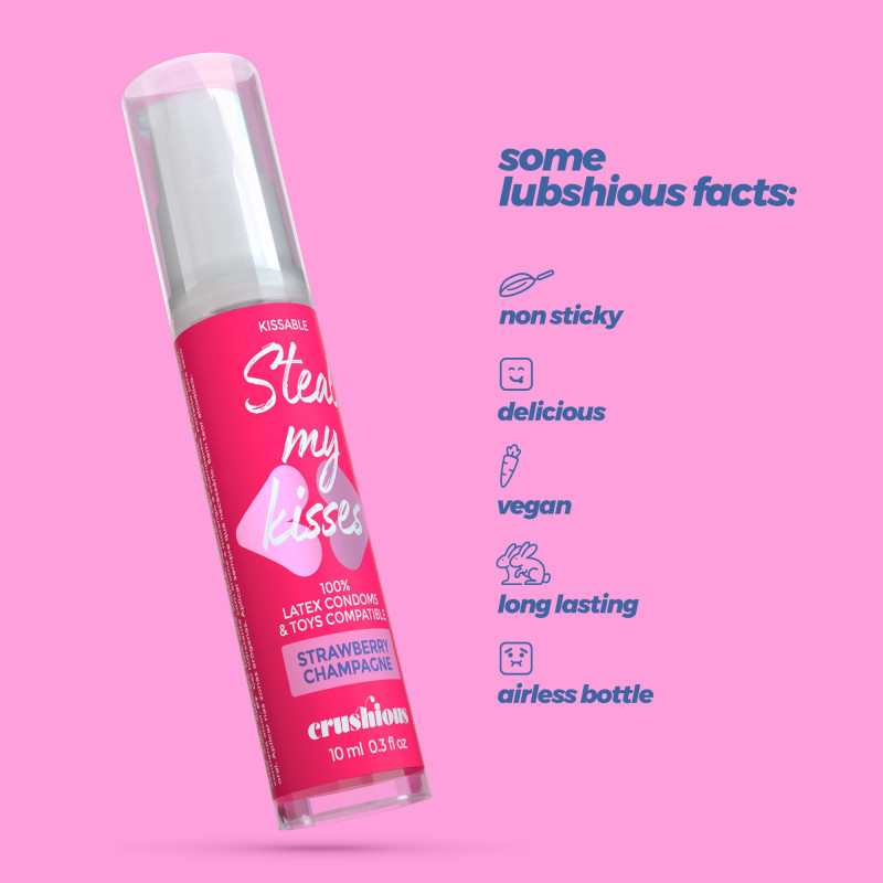 Gel Lubricante Sabor Fresa y Champán Steal My Kisses 10 ml Crushious