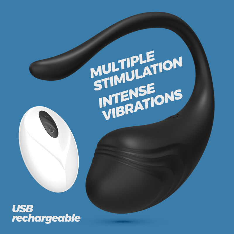 Huevo Vibrador Recargable Tamago con Control Remoto Negro Crushious