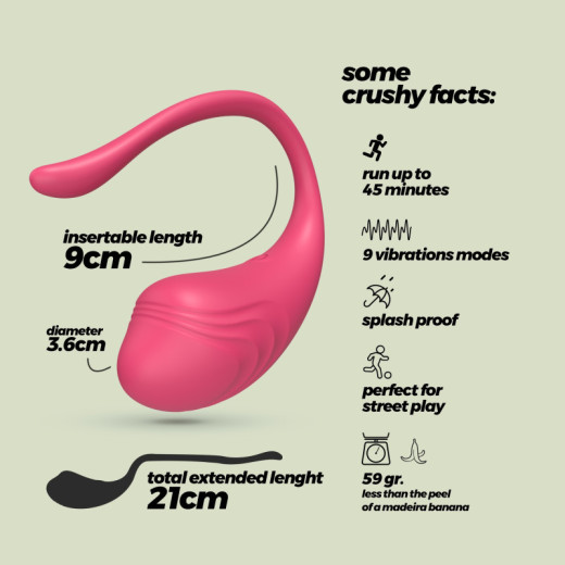 Huevo Vibrador Recargable Tamago con Control Remoto Rosa Crushious
